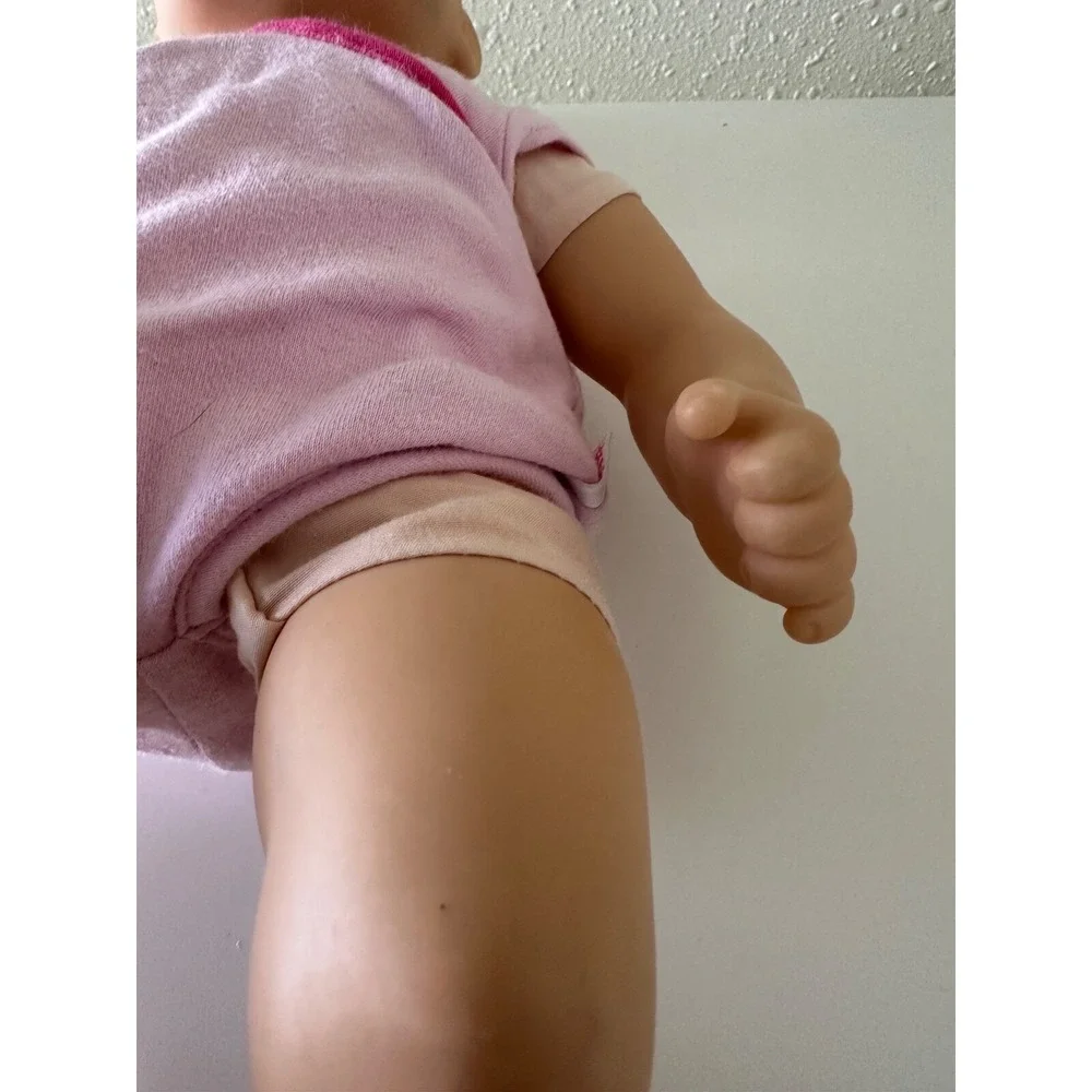 American Girl Bitty baby Blonde Blue Eyes Doll Pink Outfit Diaper Used